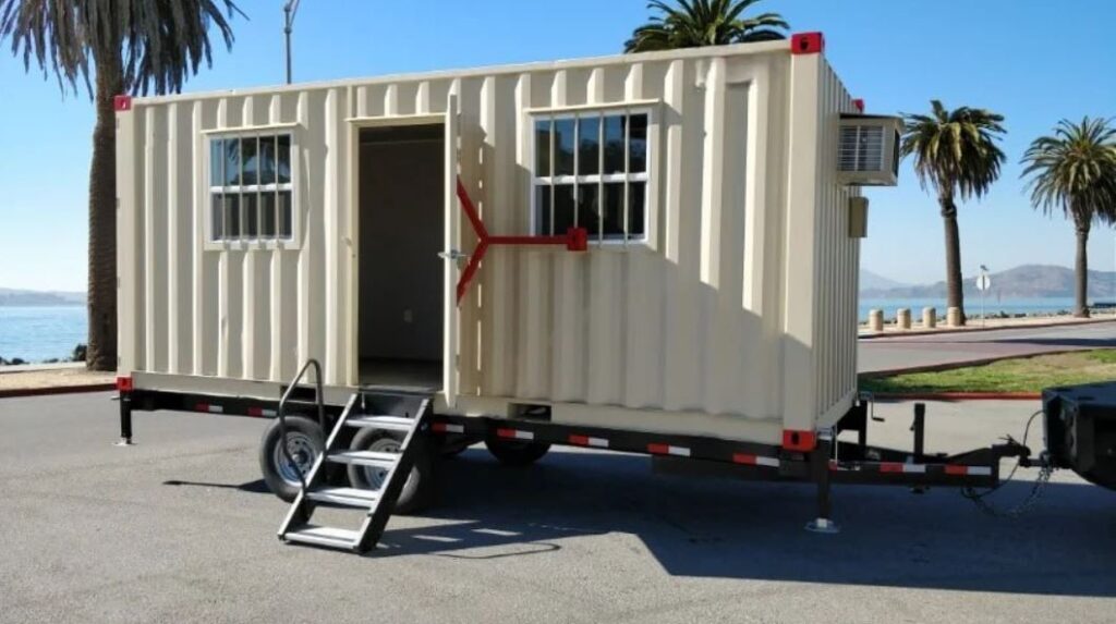 20ft Office/Cabin Shipping Container Trailer With HVAC Unit